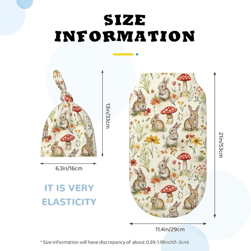 Figtihw Easter Bunny Mushroom Swaddle Blankets Newborn Receiving Blanket Baby Swaddle Wrap Soft Sleeping Sack for Baby Girls Boys - Image 4